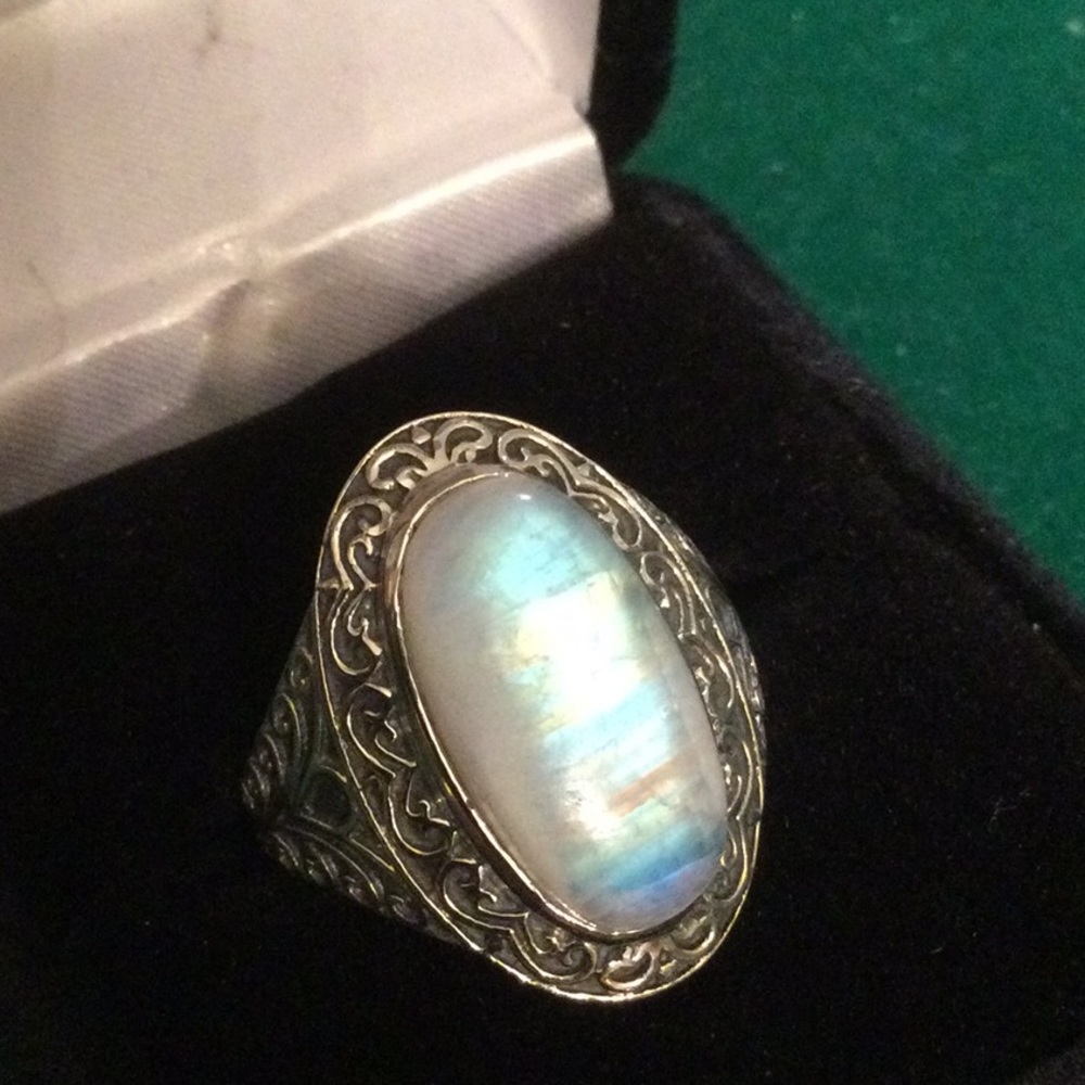 INCREDIBLE TOP QUALITY BLUE MOONSTONE RING - Picture 7 of 8
